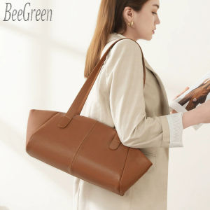 BeeGreen Women Real Leather Shoulder Bag Elegant Underarm Bag Fashion Wing Bag Large Capacity Commuter Bag