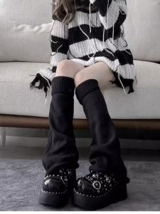 Warm Knitted Socks JK Style Bell Bottom Tube Socks Trendy Student Japanese Subculture Stockings Leg Warmers for Women