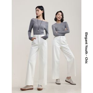 HIPPIE MISS | Bohemian Girl White Straight Leg High Waisted Cropped Flared Jeans