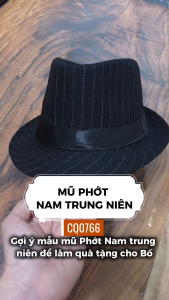 Mũ phớt nam mũ Fedora kẻ sọc CQ0766