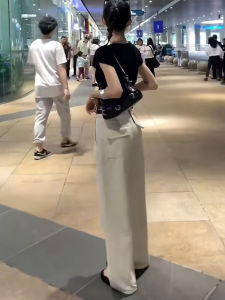 MANMI | High Waist Drooping Wide Leg Denim Pants