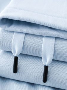 Fresh Elegant Light Blue Hoodie 450g Heavy Milk Blue Casual Loose Couple Outerwear for Men And Women Autumn Season