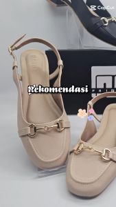 AURORA Sepatu Sandal Mules Wanita Heels/Hak 3 Cm - Warna HITAMIVORY