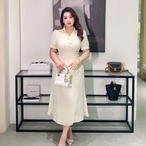 Elegant Retro Irregular Collar Pleated Dress