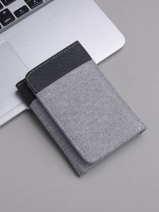 Short Canvas Vertical Three-Fold Thin Wallet Multi-Card Slot Youth Student Money Clip Business OL Style Soft PU Leather Wallet