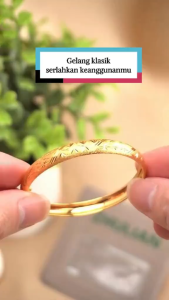 GELANG TANGAN Donut Bercorak Saduran Emas 24K Zhulian