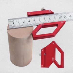Center Finder 45/60/90 Degree Angle Scriber Line Marking Gauge Multi-func Steel Ruler Positioning Block Layout Measuring Tools
