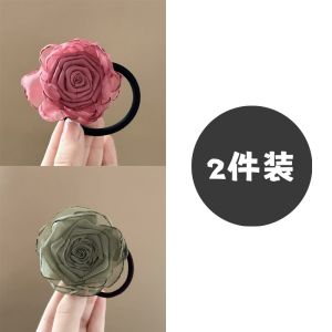Retro Rose Flower Hair Ties Womens Hair Bands Headbands New 2025 Elegant Feelings Sweet Style Fresh out Fashion Accessories