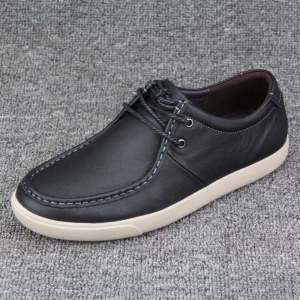 Leather Casual Shoes Mens Spring Autumn Vintage Genuine Leather Soft Bottom Workwear Shoes Comfortable round Toe Rubber Outsole