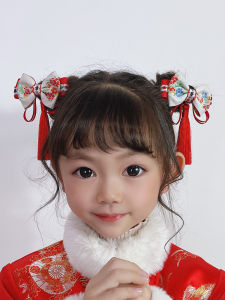 Childrens Ethnic Hair Accessories New Year Style Baby Tang Suit Hair Clips And Hairpins Traditional Chinese Style Girls Hair Accessories