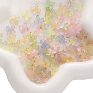 20g/lot 160pcs 9mm Cute Quatrefoil Flower Multicolor Acrylic Loose Beads Cap Jewelry Accessories DIY Jewelry Making Materials