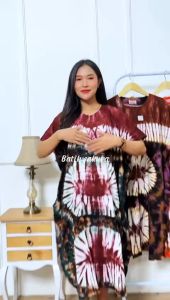 Daster Kalong Mamamia Jumputan Warna Batik Sakura Pekalongan Rayon Panjang Baju Wanita Dewasa Bumil Busui Remaja Modis Elegan