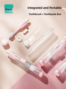 Portable Foldable Toothbrush and Toothpaste Set for Adults and Children Soft Bristles Travel Size ETRAVEL