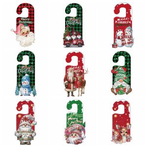 1pc/set DIY Diamond Painting Christmas Door Hanging Acrylic Material One Sided Hanging Ornament Diamond Art Christmas Decoration