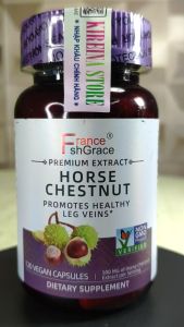 Viên uống Hạt dẻ ngựa Horse Chestnut bảo vệ mạch máu giảm giãn tĩnh mạch và trĩ 500 mg 120 viên
