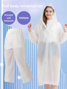 Raincoat Suit Long Full Body Rainproof Mens Womens Adult plus Size Transparent Portable Thickened Disposable Poncho