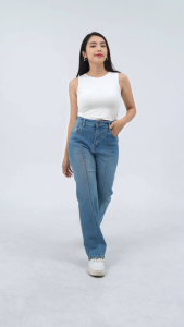 ESROCTE Soleil Pants | Celana Loose Jeans Stretch High-Waist Wanita –Whisker Spray Edition– S-XXL