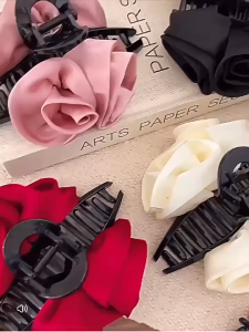 Kẹp tóc nữ hoa hồng Kẹp tóc cá mập xinh xắn thời trang Hàn Quốc dành cho nữ