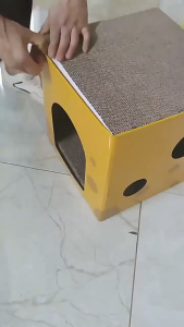 THPET บ้านแมวพับได้ พร้อมแผ่นข่วน ทรงสี่เหลี่ยม แข็งแรง ใช้งานได้ 2 แบบ ขนาดและสีให้เลือก