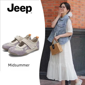 Jeep Spirit 1941 estd Mary Jane Sneakers nữ 2025 mới lưới lớn Miệng nông đế phẳng đế mềm Giày thường ngày