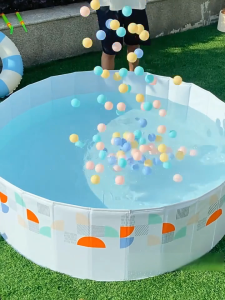 สระน้ํา สระน้ําเด็ก สระว่ายน้ำพับได้ สระน้ำครอบครัว ไม่เป่าลม PVC 160cm*48cm