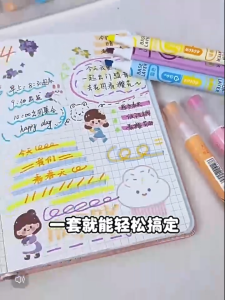 {SG Local} Dual Tip Color High Ins Style 6 pcs Per Set Smooth For Drawing & Highlighting