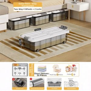 XUNHUAI | Bed Under Storage Box Flat Drawer With Wheels