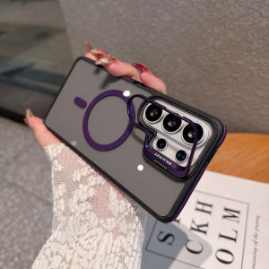 Magnetic Wireless Charging Phone Case For Samsung Galaxy S26 S25 S24 S23 S22 Ultra Lens Bracket Metal Buttons Shockproof Cover