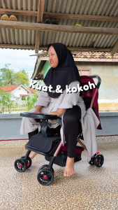 BEIGE Stroller Bayi Kereta Dorong Lipat traveling two way newborn portable mudah dibawa