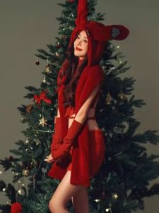 Photo Studio New Style Christmas Theme Sweater Sweet Heart Girl Rabbit Girl Atmosphere Personal Photography Clothing Polyester Material