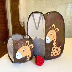 Foldable Clothing Storage Bag Baby Toy Basket Cute Cartoon Design Laundry Basket Home Use Organizer Durable Fabric Storage Basket