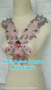 (Per Pcs) AP770 Set Kerah Bordir Dengan Mote Cantik Ukuran Dewasa