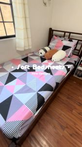 SOHOME Everyday Comfort Garterized Fitted Bed Sheet Single Twin Double Queen Cotton Blend Bedsheet Cover