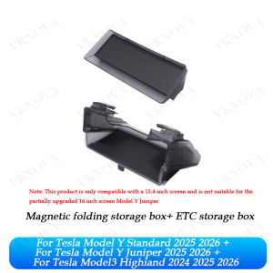 For Tesla Highland Model 3 Y Juniper 2025 Standard 2026 Tray Magnetic Under Screen Hidden Storage Box Magnetic Hidden Screen Box