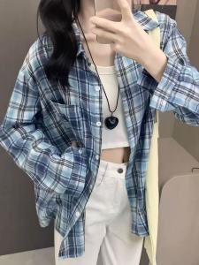 Áo Sơ Mi Dài Tay Rộng Rãi Phong Cách Hàn Quốc Mùa Xuân Thu Mới Thời Trang Chống Nắng Áo Khoác Ngoài Cổ Polo Thường Ngày