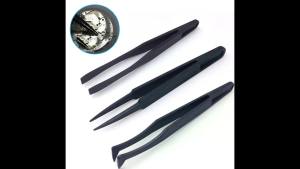 Nhíp Làm Đồng Hồ Bằng Sợi Carbon Công Cụ Sửa Chữa Đồng Hồ Bằng Nhựa Chống Tĩnh Điện Màu Đen Để Tháo Lắp Và Lắp Ráp Của OAKCHARM