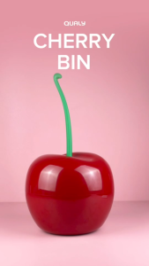 Cherry Bin Container ถังขยะ กล่องใส่ของ ดีไซน์ เชอรี่ Qualy (ควอลี่)