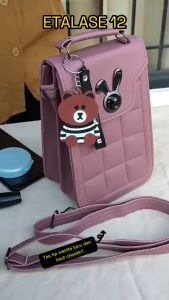 Kholimah Tas Hp Wanita Lucu Tas Selempang Bahu Mini Cantik Bordir Kulit Sintetis Tebal Pouch