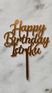 Topper Kaca HAPPY BIRTHDAY SUAMIKU ISTRIKU SAYANG / Topper Happy Birthday Istriku Suamiku Ulang Tahun Sayang