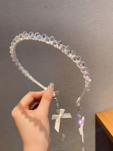 Super Fairy Dream Tassel Bows Headband Rhinestone Super Flash Headband Decorations Hairware Exquisite Female Student Party