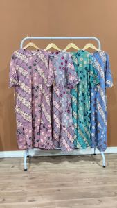 Longdress Cap Malaman Rayon Super Premium Lengan Panjang Dress Cap Malaman Motif Bolak Balik Busui