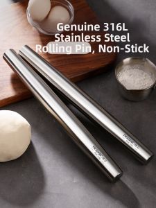 Food Grade 316L Stainless Steel Home Use Non-stick Rolling Pin