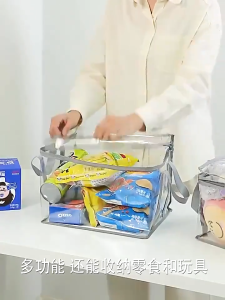 Student Book Storage Bag with Zipper Transparent Waterproof Dust Storage Bag Multi-function Organizer Book Sort Organizer Box