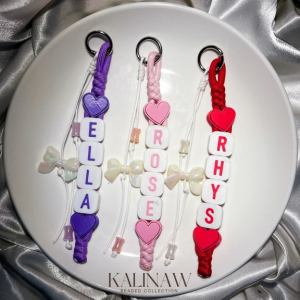KALINAW Custom Name Heart Square Letters Paracord Keychain/ Giveaways I Premium 3D Printed PLA