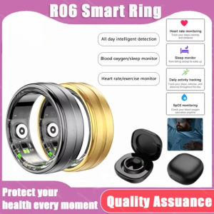 แหวนอัจฉริยะ R06สำหรับผู้ชายและผู้หญิง-อุปกรณ์ติดตามสุขภาพ & การนอนหลับHR & ออกซิเจนในเลือดกันน้ำ IP68และ5ATMสายรัดข้อมือฟิตเนสโหมดกีฬาหลากหลายแหวนความแข็งแรงสุขภาพสวมใส่ได้