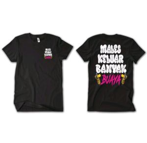 TSHIRT KAOS TULISAN KATA MALES KELUAR BANYAK BUAYA-DTF PING Kaos Hitam Lengan pendek Pria Wanita Males Keluar Banyak Buaya