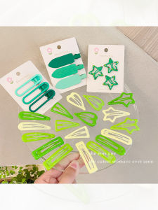 Mint Y2K Wave Hair Clips Womens New 2025 Forehead Clip Side Clip Childrens Small Hair Clip Headwear Fresh out Fashion Accessories