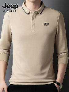 Jeep Spirit Mens Polo Shirt Casual Long Sleeve Business Style Spring Autumn New Arrival Fashionable Dad Clothes Top