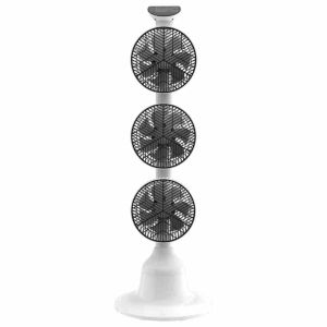 EIPORGES Triple Head Air Circulation Fan Powerful Quiet Standing Fan Dual Head Small Table Fan with Remote Control And Timer