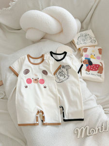 cat and fish | Infant Pure Cotton Thin Overall Onesie